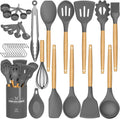 Umite Chef Kitchen Cooking Utensils Set, 33 pcs Non-stick Large, Gray